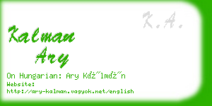 kalman ary business card